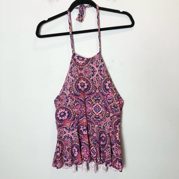 Sea Angel Purple Halter Tankini Top - Picture 1 of 4